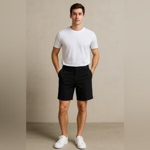 Alfani Men's Classic Black Flat Front Shorts